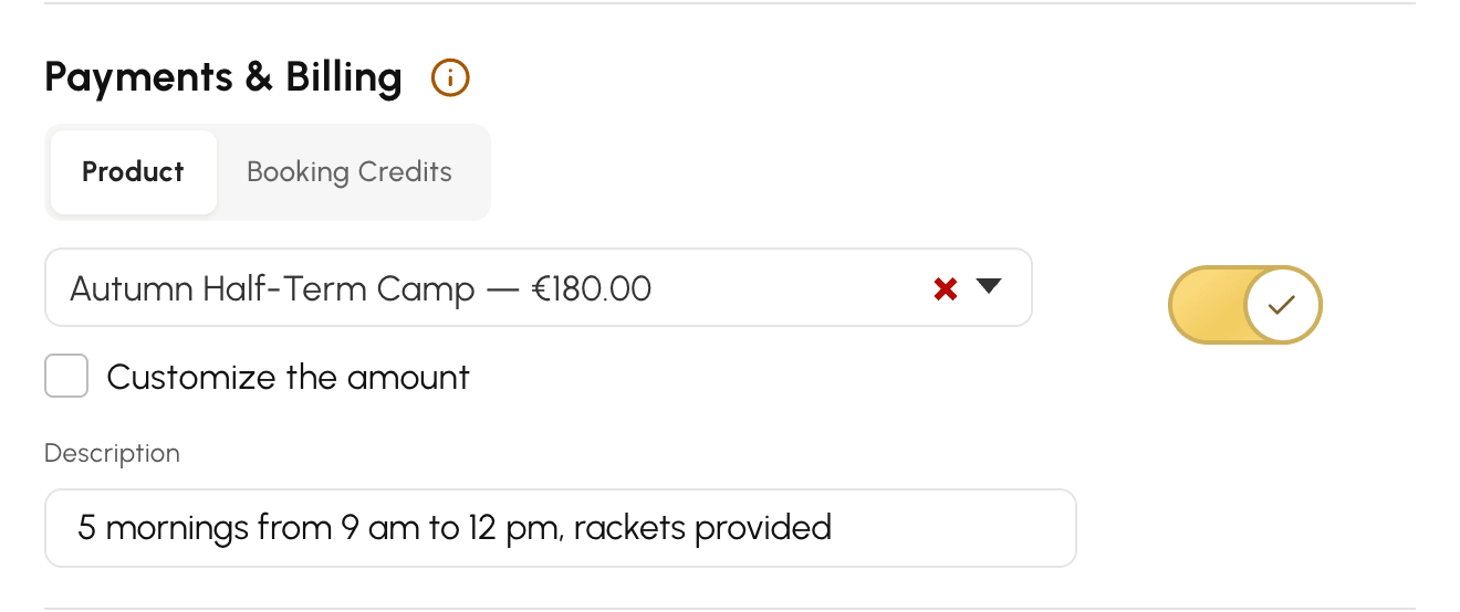 Payment by product in the settings of a participatory time slot
