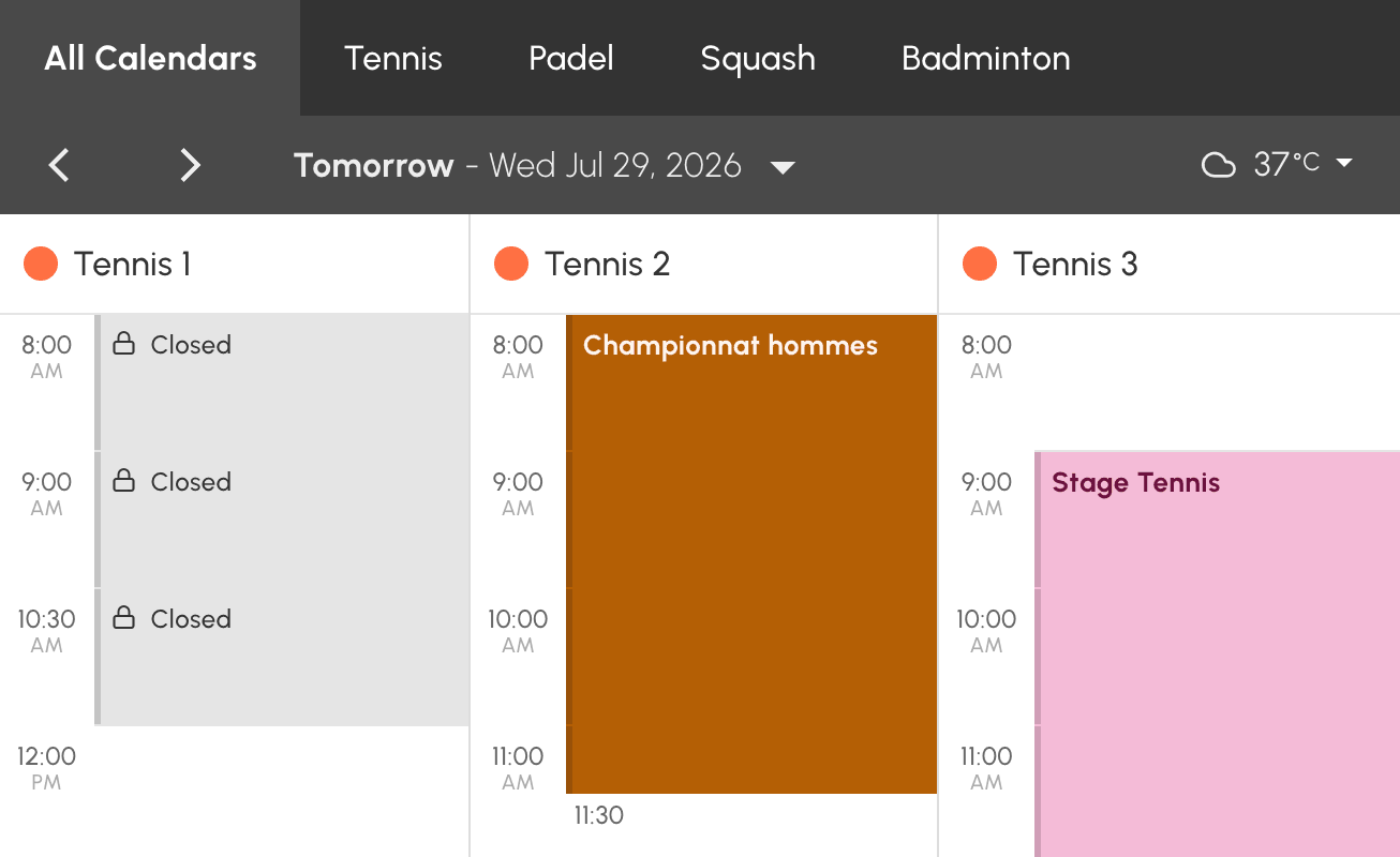 Calendars by day