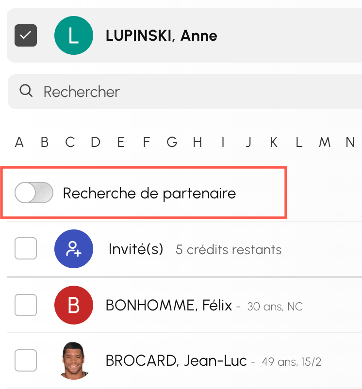 Option recherche de partenaire