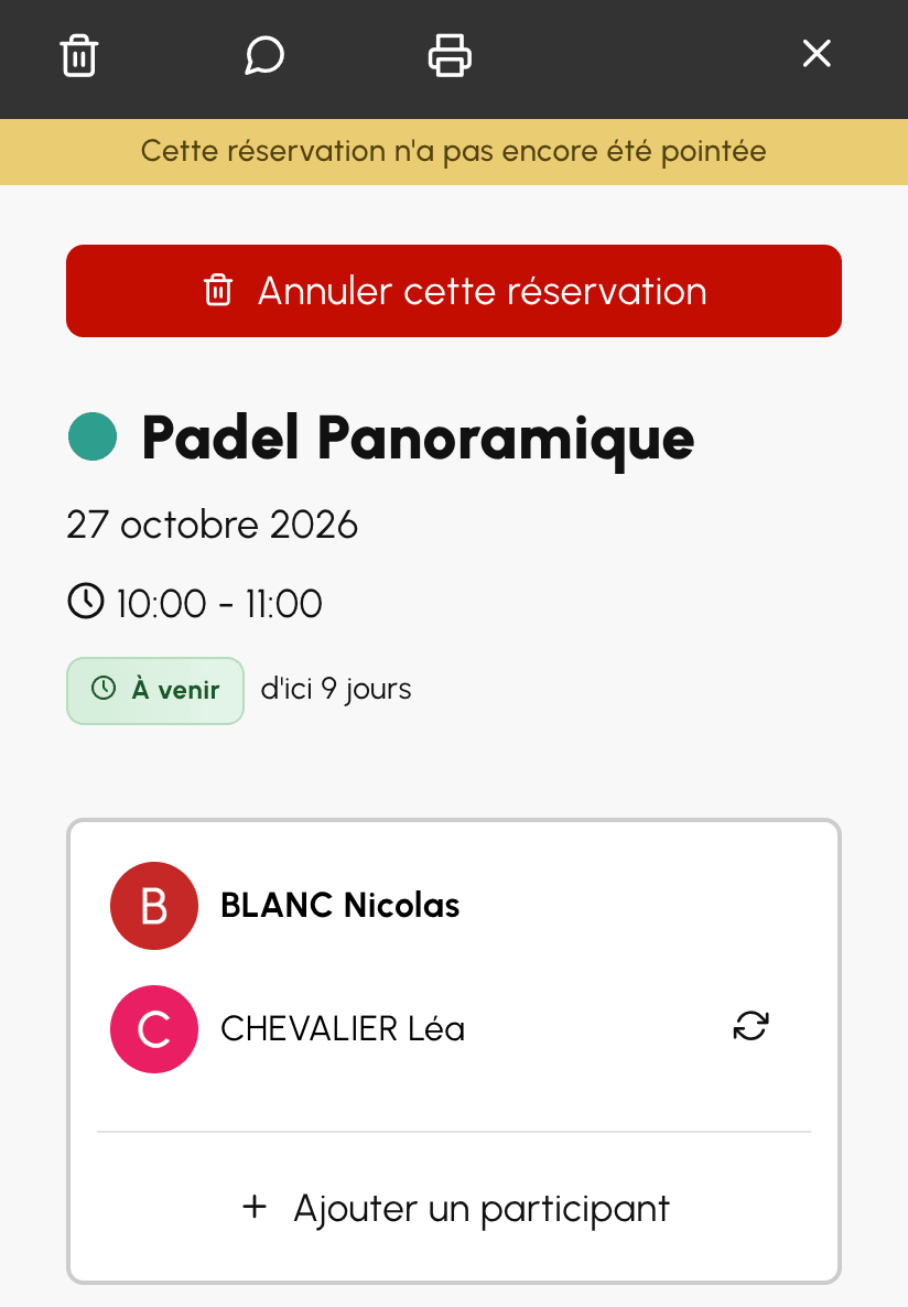 Remplacer ou ajouter un participant